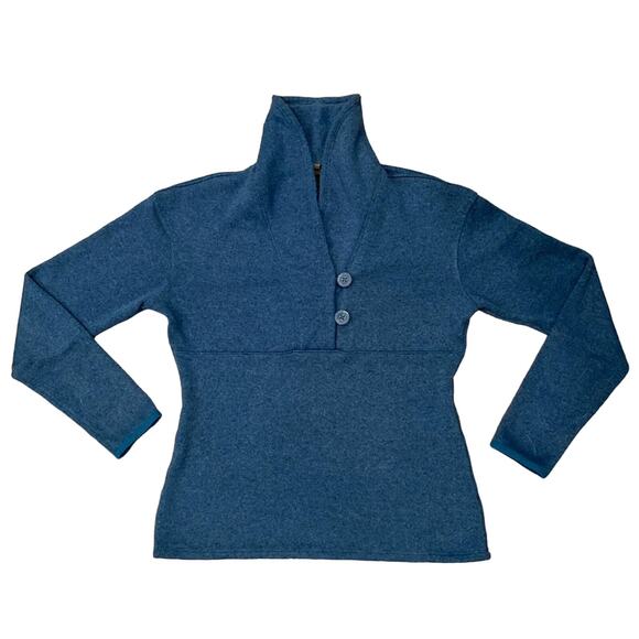 The North Face Women's Blue Fleece Cowl Neck Pullover Sweater Size L - Picture 1 of 7
